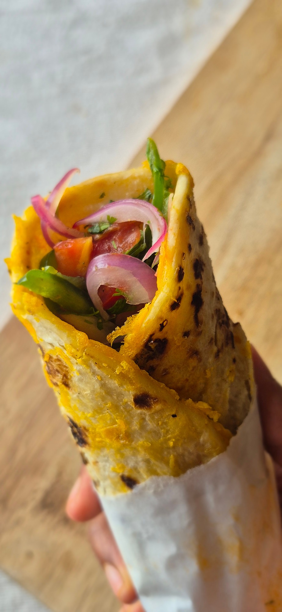 Besan Chilla Veggie Wrap
